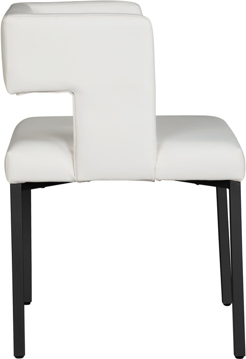 Caleb White Faux Leather Dining Chair - Furniture Stars (Chicago, IL)