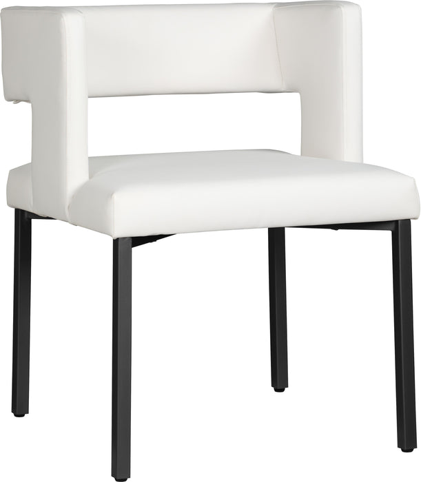 Caleb White Faux Leather Dining Chair - Furniture Stars (Chicago, IL)