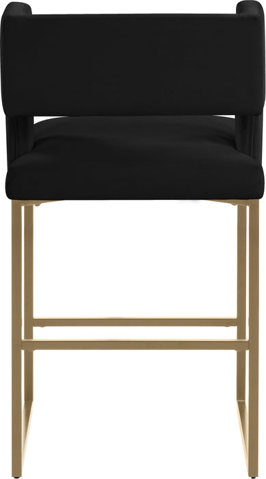 Caleb Black Velvet Counter Stool - Furniture Stars (Chicago, IL)