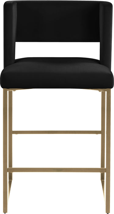Caleb Black Velvet Counter Stool - Furniture Stars (Chicago, IL)