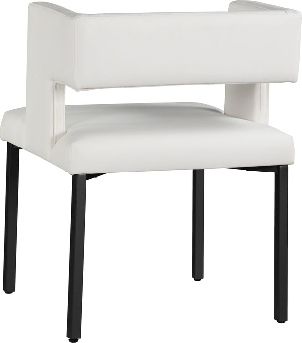 Caleb White Faux Leather Dining Chair - Furniture Stars (Chicago, IL)