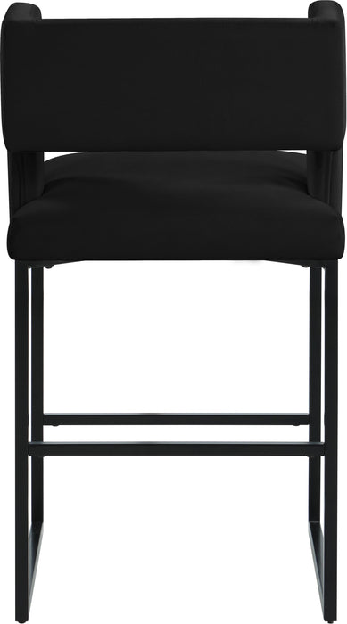 Caleb Black Velvet Counter Stool - Furniture Stars (Chicago, IL)