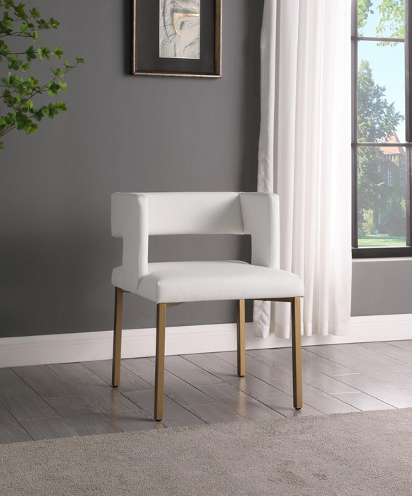 Caleb White Faux Leather Dining Chair - Furniture Stars (Chicago, IL)