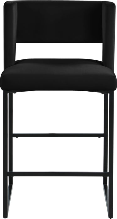 Caleb Black Velvet Counter Stool - Furniture Stars (Chicago, IL)