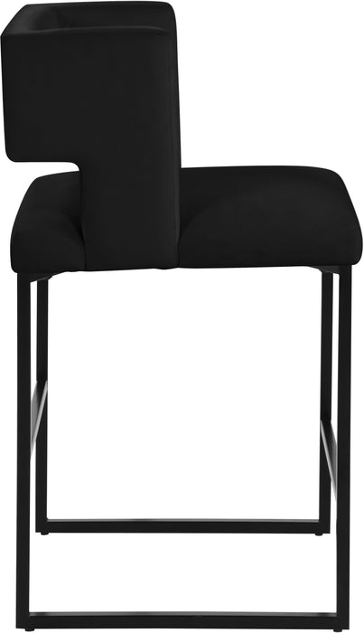 Caleb Black Velvet Counter Stool - Furniture Stars (Chicago, IL)