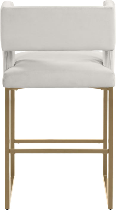 Caleb Cream Velvet Counter Stool - Furniture Stars (Chicago, IL)