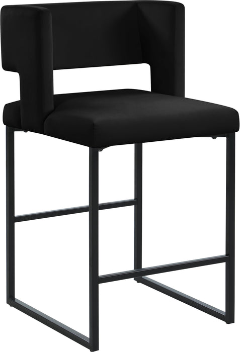 Caleb Black Velvet Counter Stool - Furniture Stars (Chicago, IL)