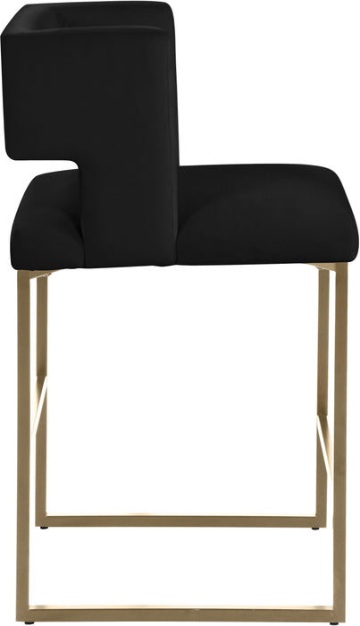 Caleb Black Velvet Counter Stool - Furniture Stars (Chicago, IL)