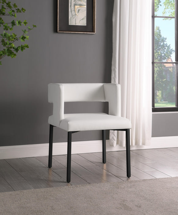 Caleb White Faux Leather Dining Chair - Furniture Stars (Chicago, IL)