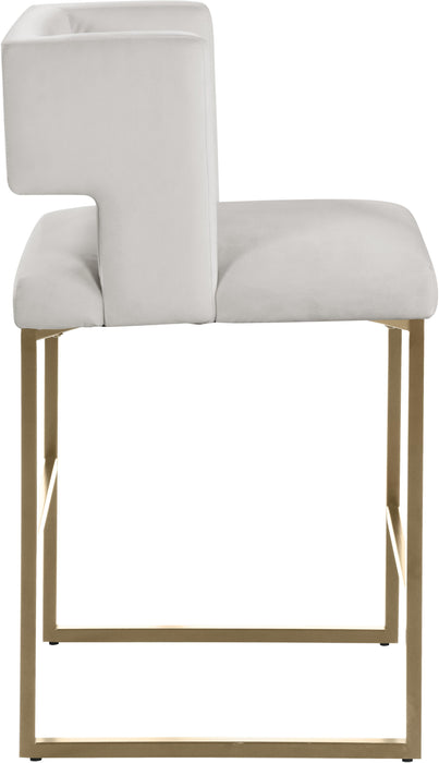 Caleb Cream Velvet Counter Stool - Furniture Stars (Chicago, IL)