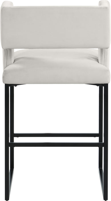 Caleb Cream Velvet Counter Stool - Furniture Stars (Chicago, IL)