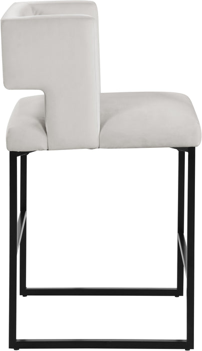 Caleb Cream Velvet Counter Stool - Furniture Stars (Chicago, IL)