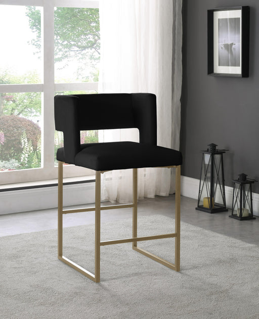 Caleb Black Velvet Counter Stool - Furniture Stars (Chicago, IL)