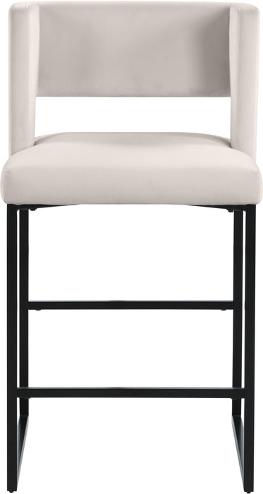 Caleb Cream Velvet Counter Stool - Furniture Stars (Chicago, IL)