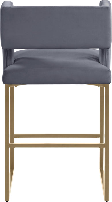 Caleb Grey Velvet Counter Stool - Furniture Stars (Chicago, IL)