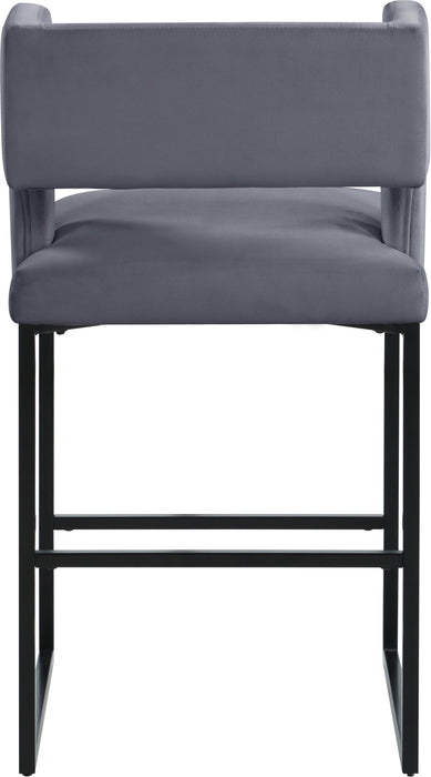 Caleb Grey Velvet Counter Stool - Furniture Stars (Chicago, IL)