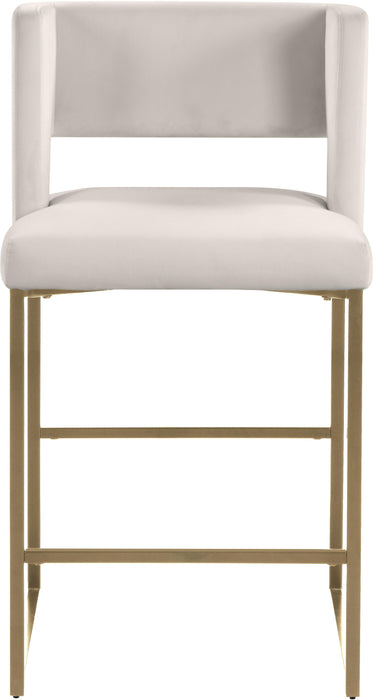 Caleb Cream Velvet Counter Stool - Furniture Stars (Chicago, IL)