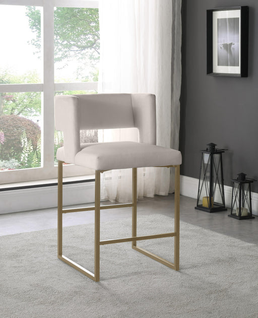 Caleb Cream Velvet Counter Stool - Furniture Stars (Chicago, IL)