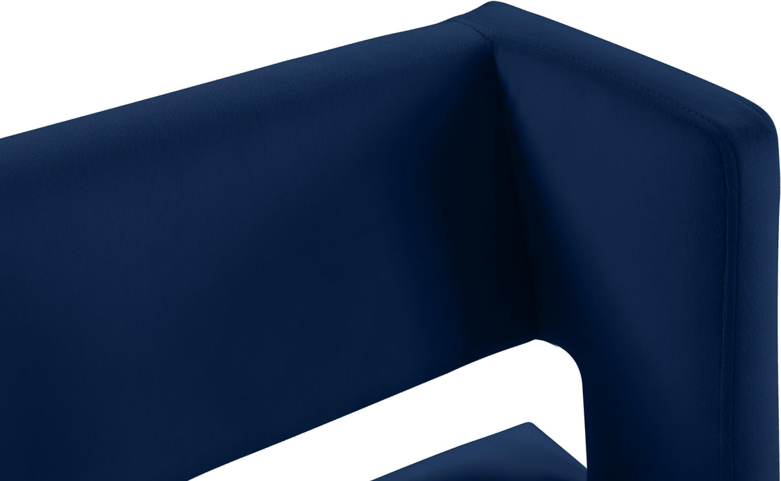 Caleb Navy Velvet Counter Stool - Furniture Stars (Chicago, IL)