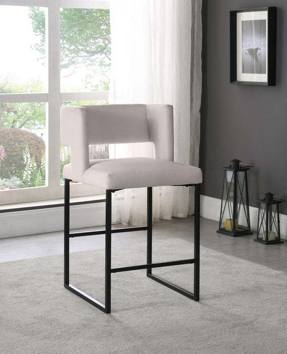Caleb Cream Velvet Counter Stool - Furniture Stars (Chicago, IL)