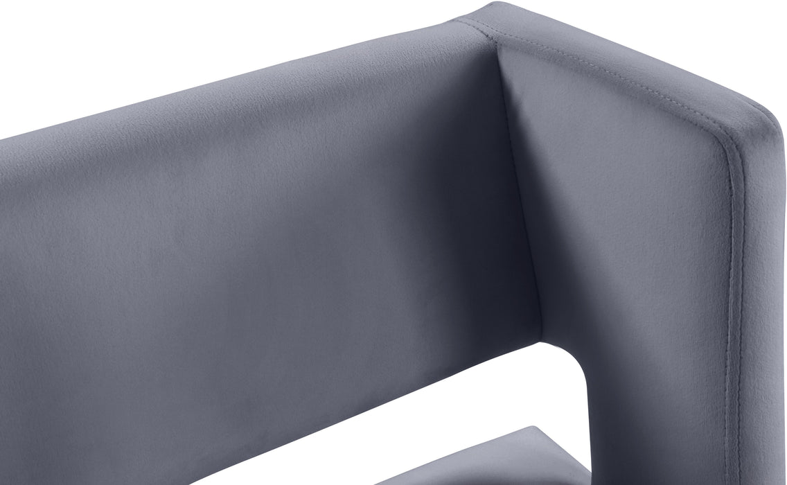 Caleb Grey Velvet Counter Stool - Furniture Stars (Chicago, IL)