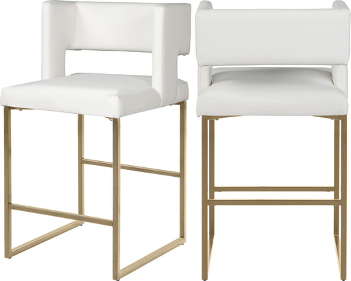 Caleb White Faux Leather Counter Stool - Furniture Stars (Chicago, IL)