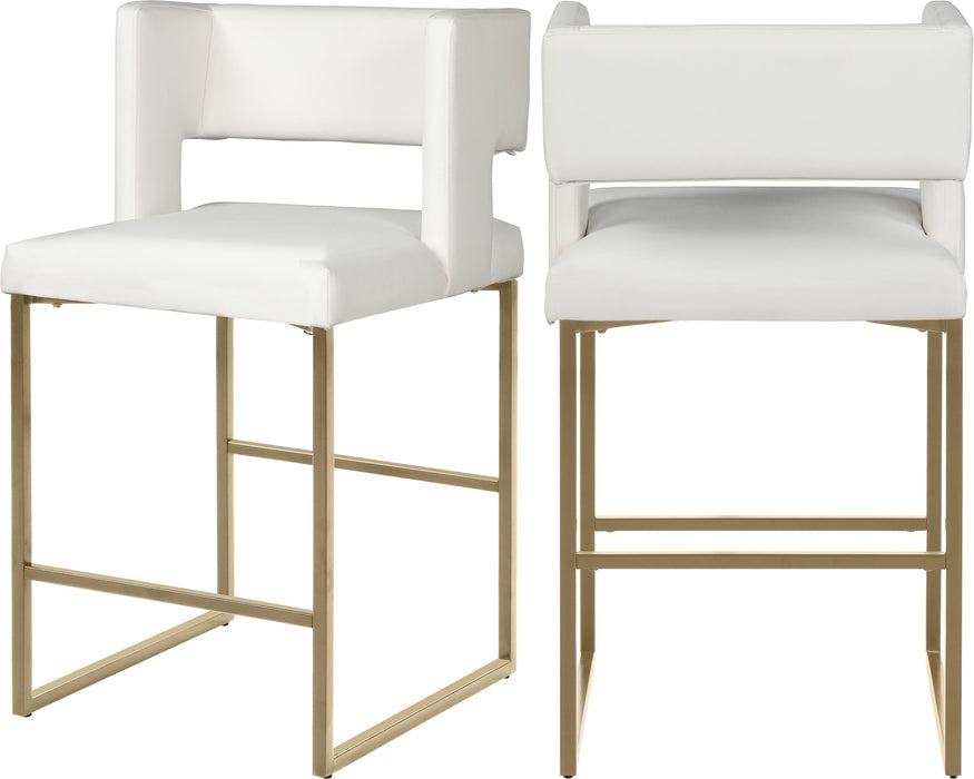Caleb White Faux Leather Counter Stool - Furniture Stars (Chicago, IL)