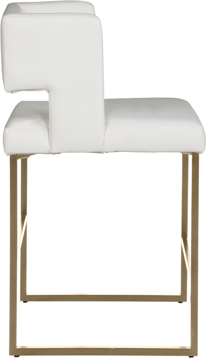 Caleb White Faux Leather Counter Stool - Furniture Stars (Chicago, IL)