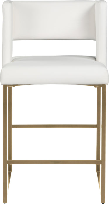 Caleb White Faux Leather Counter Stool - Furniture Stars (Chicago, IL)
