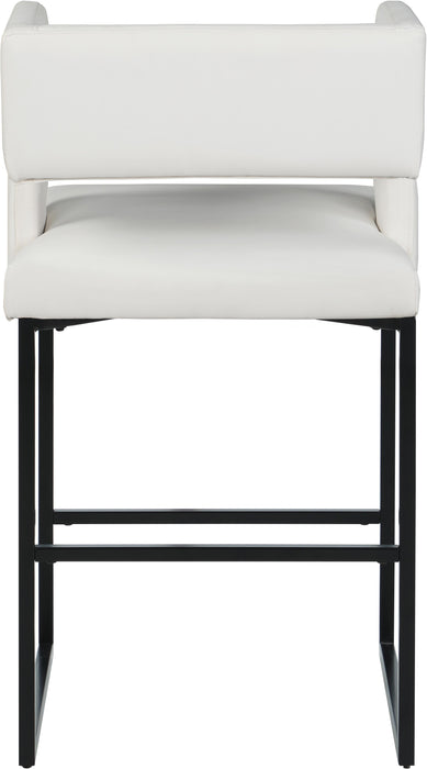 Caleb White Faux Leather Counter Stool - Furniture Stars (Chicago, IL)