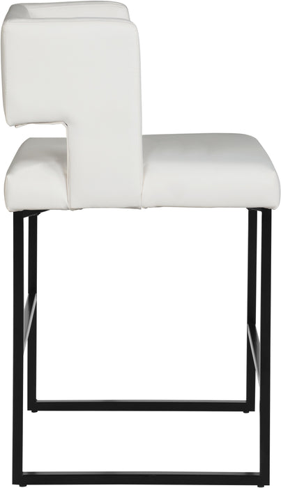 Caleb White Faux Leather Counter Stool - Furniture Stars (Chicago, IL)