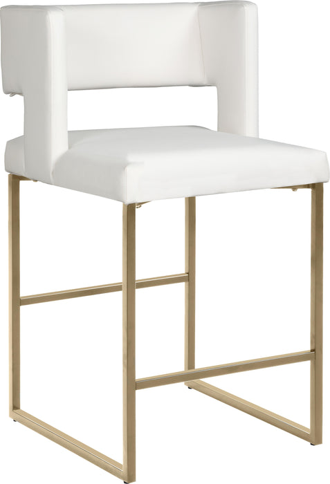 Caleb White Faux Leather Counter Stool - Furniture Stars (Chicago, IL)