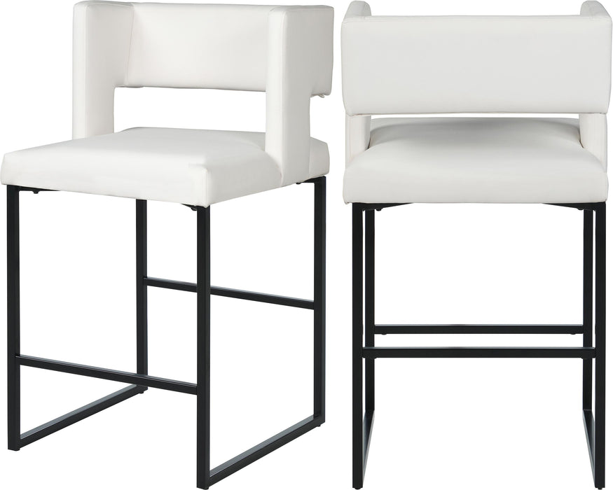 Caleb White Faux Leather Counter Stool - Furniture Stars (Chicago, IL)