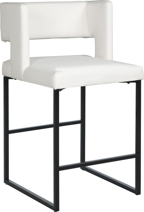 Caleb White Faux Leather Counter Stool - Furniture Stars (Chicago, IL)
