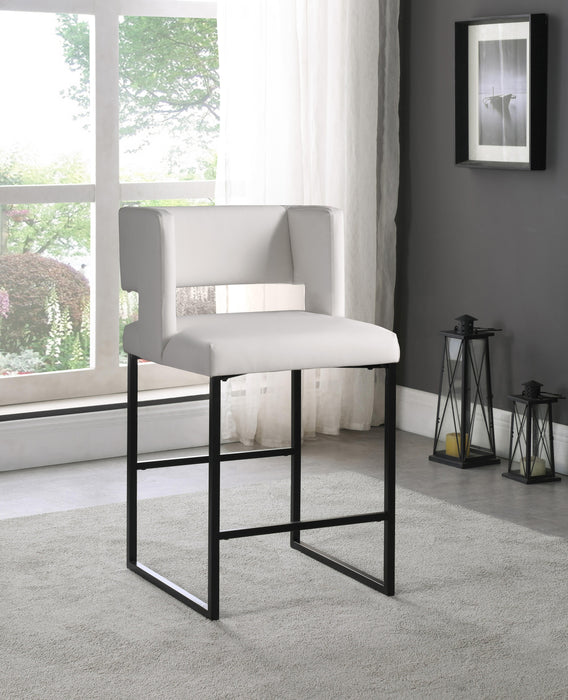 Caleb White Faux Leather Counter Stool - Furniture Stars (Chicago, IL)
