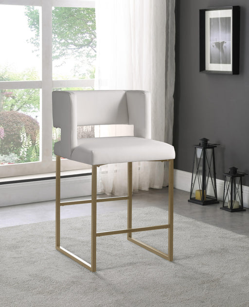 Caleb White Faux Leather Counter Stool - Furniture Stars (Chicago, IL)