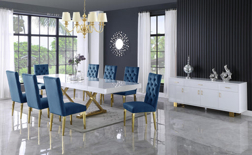 Excel White Lacquer Extendable Dining Table (3 Boxes) - Furniture Stars (Chicago, IL)