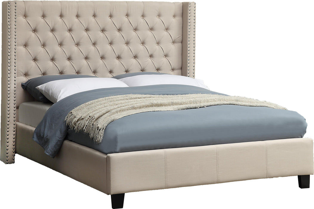 Ashton Beige Linen King Bed - Furniture Stars (Chicago, IL)