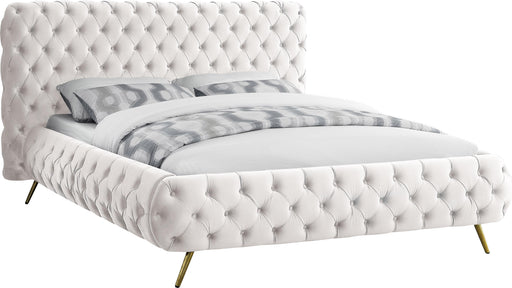Delano Cream Velvet Queen Bed - Furniture Stars (Chicago, IL)