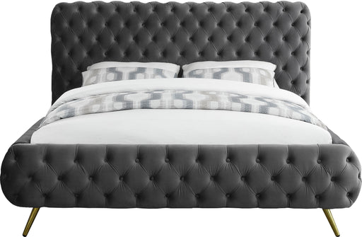 Delano Grey Velvet King Bed - Furniture Stars (Chicago, IL)