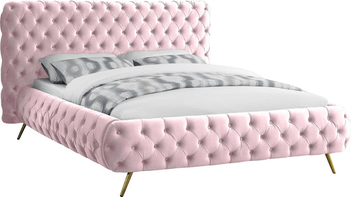 Delano Pink Velvet King Bed - Furniture Stars (Chicago, IL)