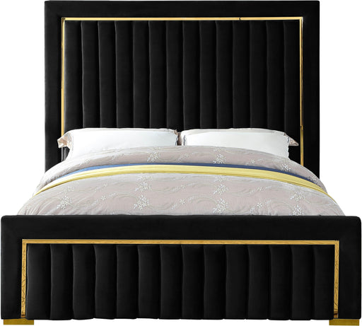 Dolce Black Velvet Queen Bed (3 Boxes) - Furniture Stars (Chicago, IL)