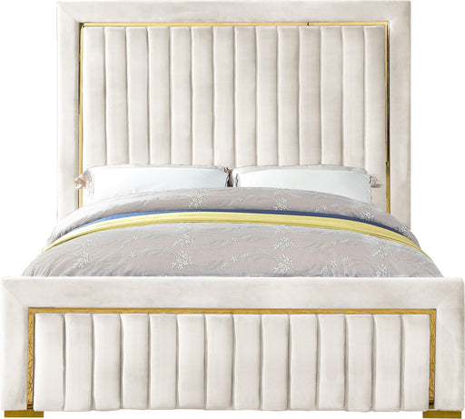 Dolce Cream Velvet Queen Bed (3 Boxes) - Furniture Stars (Chicago, IL)