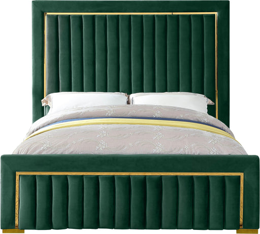 Dolce Green Velvet Queen Bed (3 Boxes) - Furniture Stars (Chicago, IL)