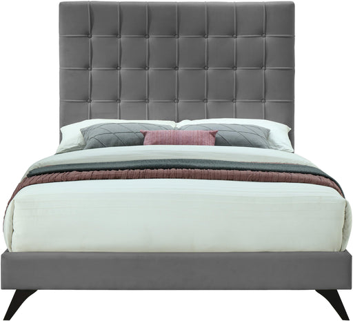 Elly Grey Velvet Full Bed - Furniture Stars (Chicago, IL)