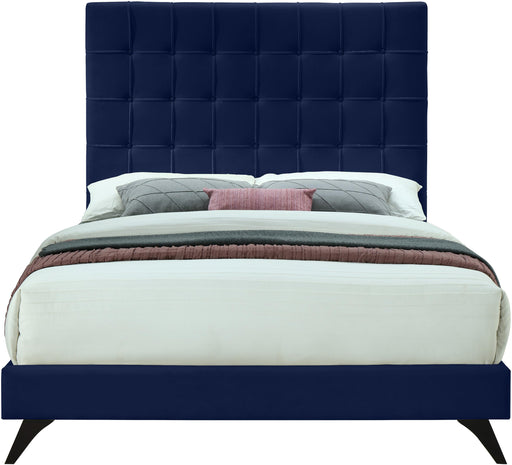Elly Navy Velvet King Bed - Furniture Stars (Chicago, IL)