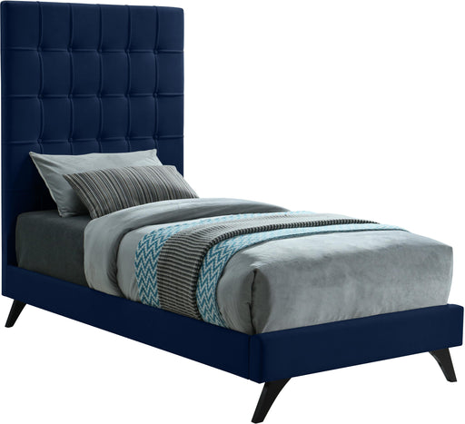 Elly Navy Velvet Twin Bed - Furniture Stars (Chicago, IL)