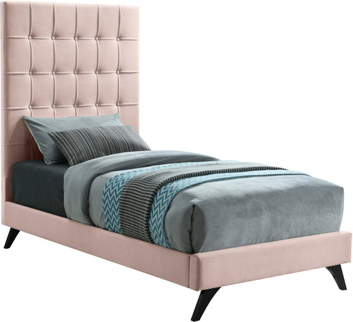 Elly Pink Velvet Twin Bed - Furniture Stars (Chicago, IL)