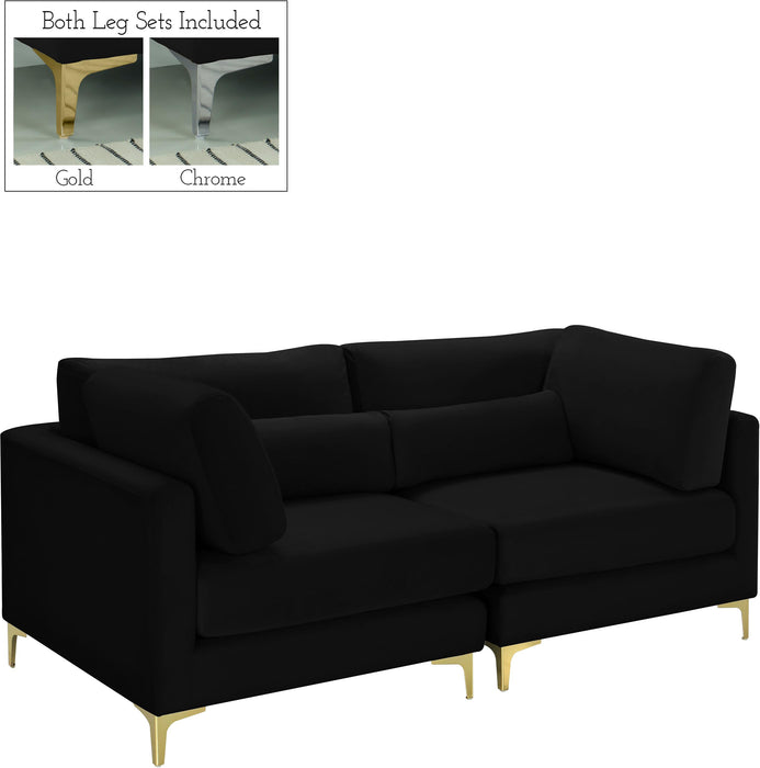 Julia Black Velvet Modular Sofa - Furniture Stars (Chicago, IL)