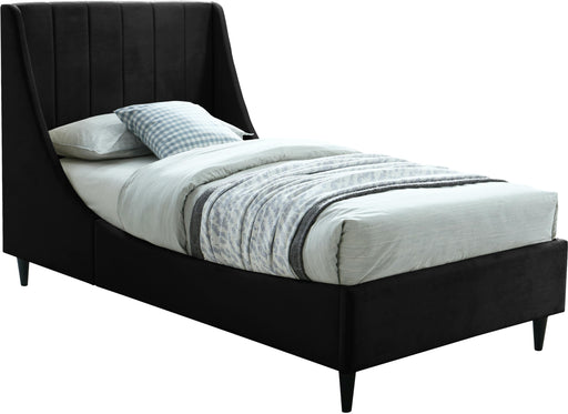 Eva Black Velvet Twin Bed - Furniture Stars (Chicago, IL)